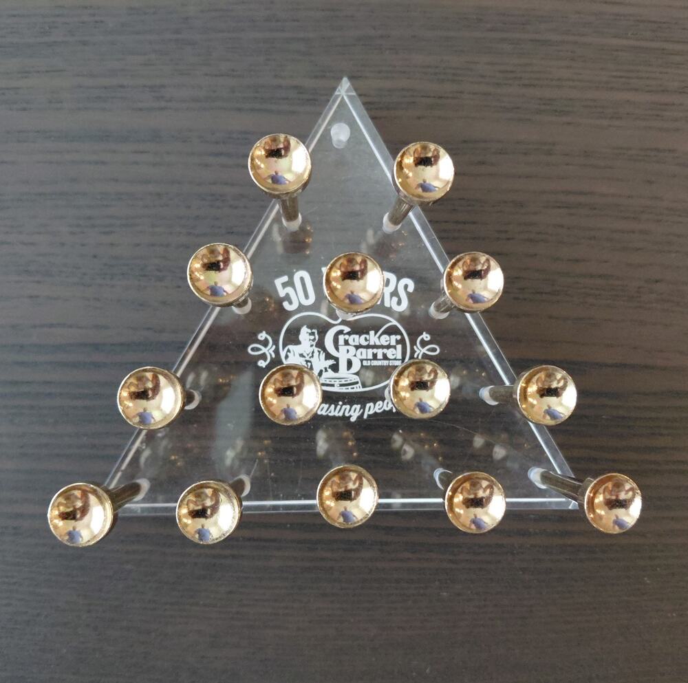 Cracker Barrel Peg Game 50th Anniversary Edition Gold Metal Pegs 2019 RARE